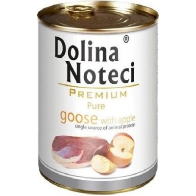 Karma mokra dla psa Dolina Noteci Premium Pure gęś z jabłkiem puszka 400g, 800g