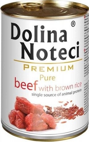 Karma mokra dla psa Dolina Noteci Premium Pure Wołowina i ryż puszka 400g, 800g