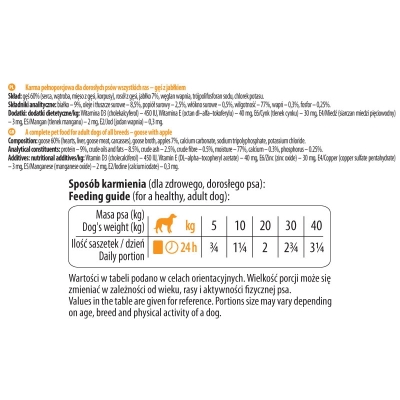 Karma mokra dla psa Dolina Noteci Premium Pure bogata w gęś z jabłkiem saszetka 500 g