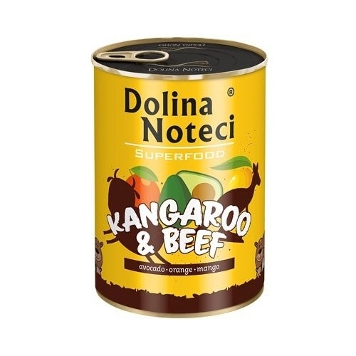 Karma mokra dla psa Dolina Noteci SUPERFOOD Kangur i wołowina puszka 400g, 800g