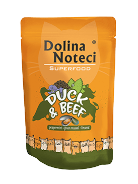 Karma mokra dla kota Dolina Noteci Superfood Kaczka Wołowina 85g