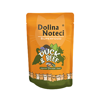 Karma mokra dla kota Dolina Noteci Superfood Kaczka Wołowina 85g