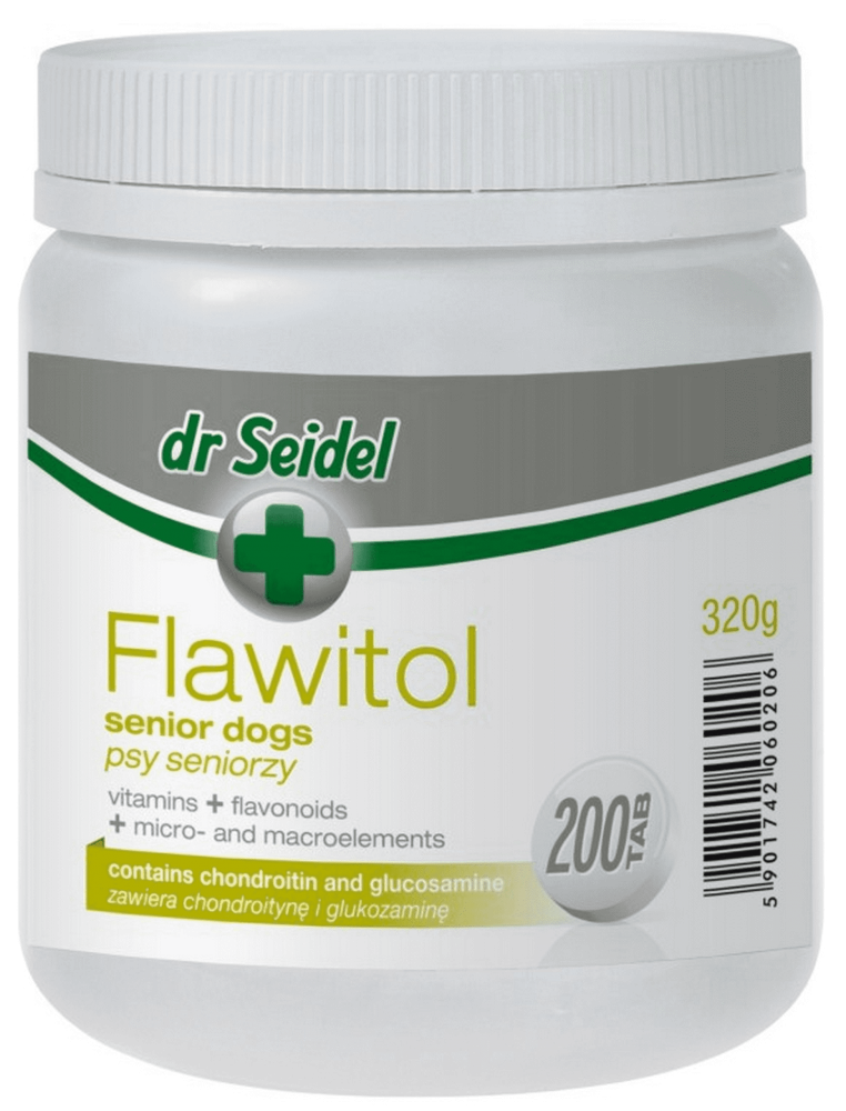 Derma Dr Seidel FLAWITOL dla psów seniorów 60 tabl, 200 tabl