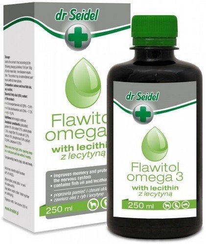 Dr Seidel Flawitol OMEGA 3 z LECYTYNĄ witaminy dla Psa i Kota 250ml
