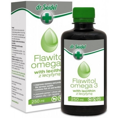 Dr Seidel Flawitol OMEGA 3 z LECYTYNĄ witaminy dla Psa i Kota 250ml