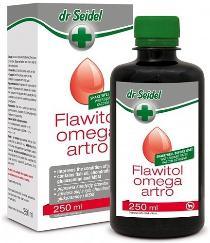 Dr Seidel Flawitol Olej wzmacniający Omega Artro dla psa i kota poj. 250ml