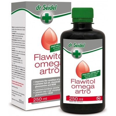 Dr Seidel Flawitol Olej wzmacniający Omega Artro dla psa i kota poj. 250ml