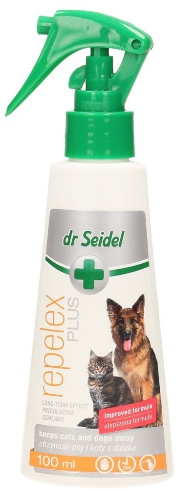 DERMAPHARM Dr Seidel REPELEX Plus Płyn odstraszający zwierzęta o przedłużonym działaniu dla psów i kotów 100ml