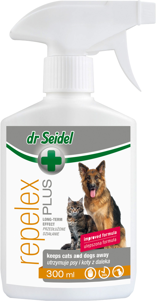 DERMAPHARM Dr Seidel Płyn odstraszający zwierzęta REPELEX PLUS dla psa i kota poj. 100ml, 300ml
