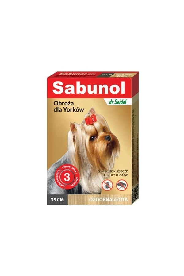 Sabunol GPI Obroża Ozdobna Złota dla Psa Przeciw Pchłom i