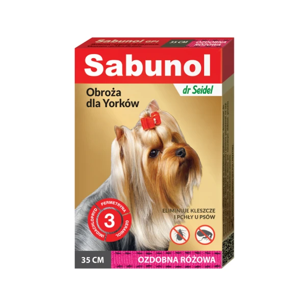 Sabunol GPI Obroża Ozdobna Różowa dla Psa Przeciw Pchłom