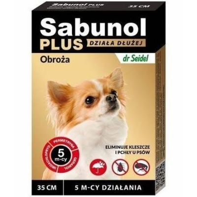 DermaPharm Sabunol Plus - Obroża przeciw pchłom i kleszczom dla psa 35cm 5mies