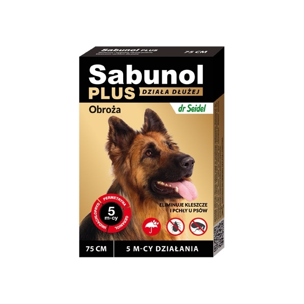DermaPharm Sabunol Plus - Obroża przeciw pchłom i kleszczo