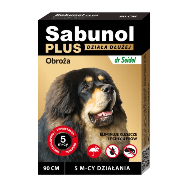 DermaPharm Sabunol Plus - Obroża przeciw pchłom i kleszczo