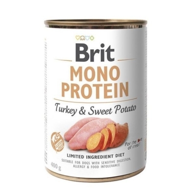 Karma mokra dla psa Brit Mono Protein Turkey&Sweet Potato Indyk&ziemniak 12x400g puszka