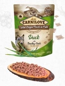 Karma mokra dla psa   Carnilove Dog Pouch kaczka/timothy gra