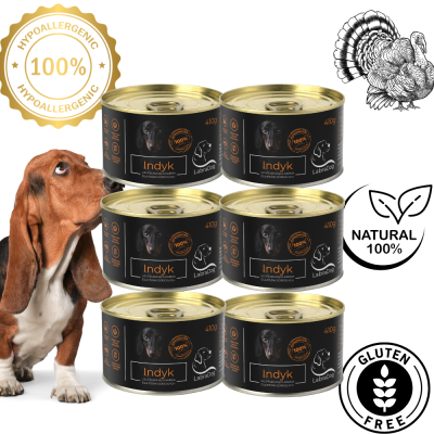 Karma mokra Monobiałkowa dla psa LabraDog Superfood Premium 100% Indyk 6x410g