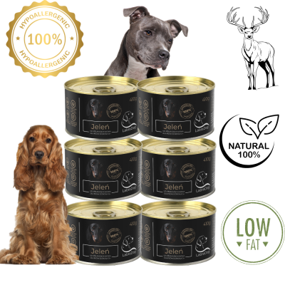 Karma mokra Monobiałkowa dla psa LabraDog Superfood Premium 100% Jeleń 6x410g