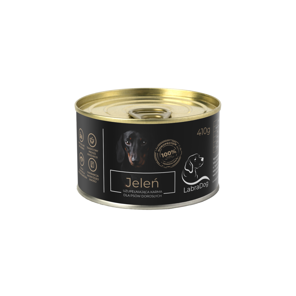 Karma mokra Monobiałkowa dla psa LabraDog Superfood Premium 100% Jeleń 6x410g