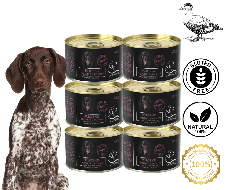 Karma mokra dla psa LabraDog Superfood Premium Kaczka z buraczkami i ryżem 6x410g