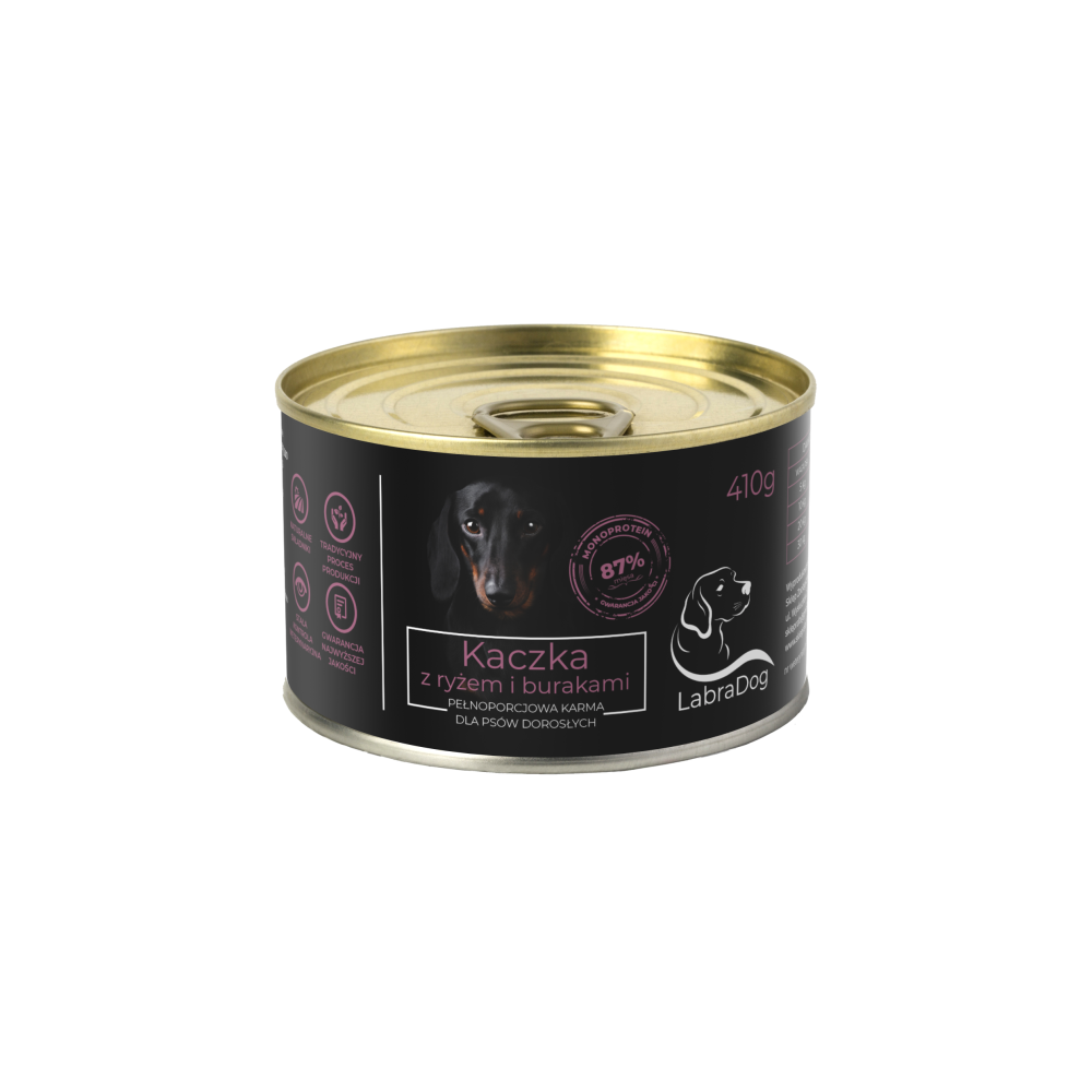 Karma mokra dla psa LabraDog Superfood Premium Kaczka z buraczkami i ryżem 6x410g