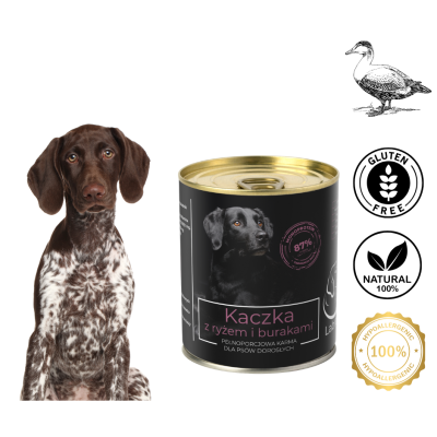 Karma mokra dla psa LabraDog Superfood Premium Kaczka z buraczkami i ryżem 6x850g