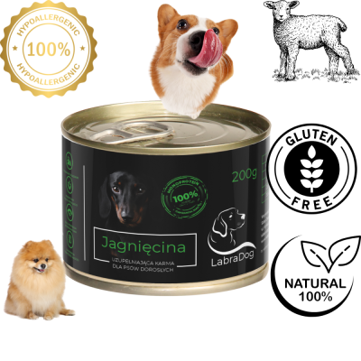 Karma mokra dla psa LabraDog Superfood Premium Monobiałkowa 100% Jagnięcina  200g