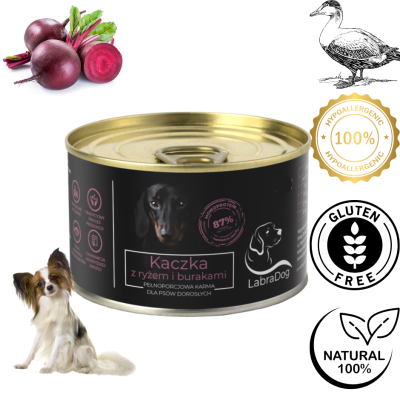 Karma mokra dla psa LabraDog Superfood Premium Kaczka z buraczkami i ryżem 200g