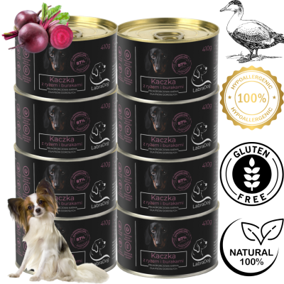 Karma mokra dla psa LabraDog Superfood Premium Kaczka z buraczkami i ryżem 8x200g