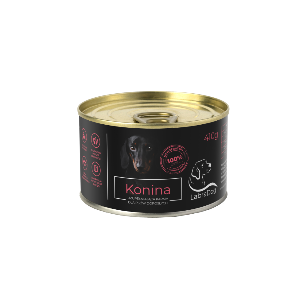 Karma mokra Monobiałkowa dla psa LabraDog Superfood Premium 100% Konina 410g