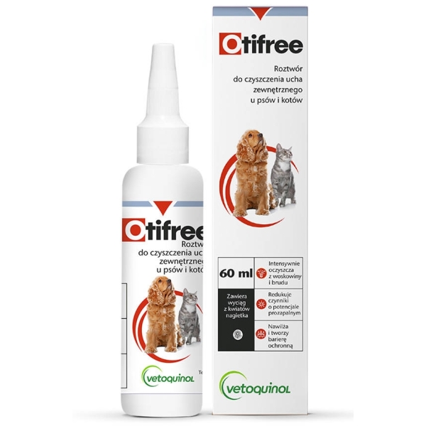 VETOQUINOL Otifree 60ml Dla Psów I Kotów Do Czyszczenia Us