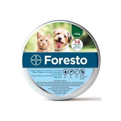 Foresto obroża przeciw kleszczom i pchłom pies i kot 1szt <8kg