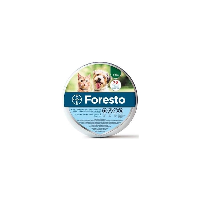 Foresto obroża przeciw kleszczom i pchłom pies i kot 1szt <8kg
