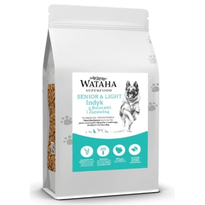 Karma sucha dla psa ras średnich  Wataha TGE Superfood Light&Senior indyk z batatami i żurawiną 2kg