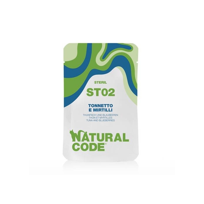 Karma mokra dla kota Natural Code 70g ST02 tuńczyk/jagody