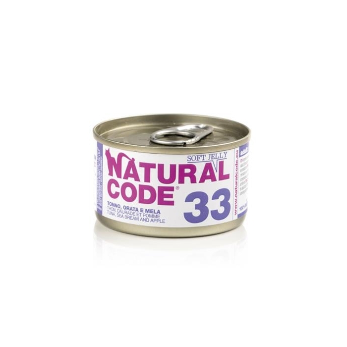 Karma mokra dla kota Natural Code 85g N33 tuńczyk/dorata/jabłko gal