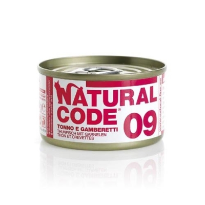 Karma mokra dla kota Natural Code 85g N09 tuńczyk/krewetki