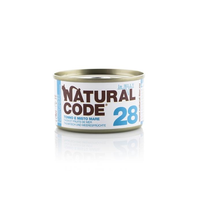 Karma mokra dla kota Natural Code 85g N28 tuńczyk/owoce morza galareta