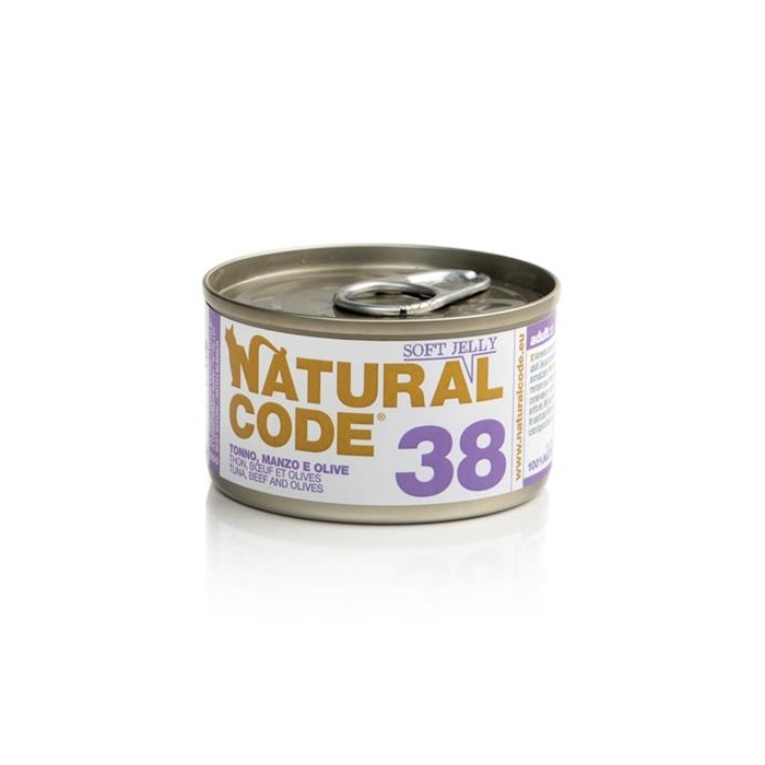 Karma mokra dla kota Natural Code 85g N38 tuńczyk/wołowina/oliwki gal.