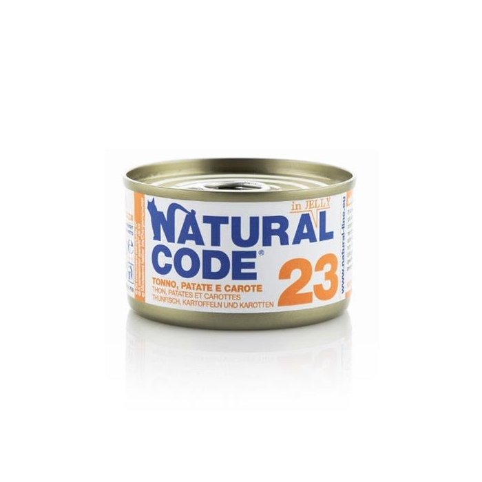 Karma mokra dla kota Natural Code 85g N23 tuńczyk/ziemniaki/marchew gal.