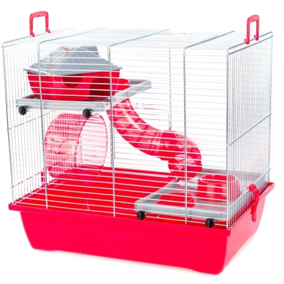 Inter-Zoo Klatka dla myszy , chomika Gino 1 Zinc+ tube czerwona 420x290x385mm