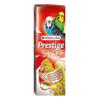 Pokarm dla papugi falistej Versele Laga Prestige Sticks Budgies Eggs & Oyster shells 60g - kolby jajeczno-wapienne