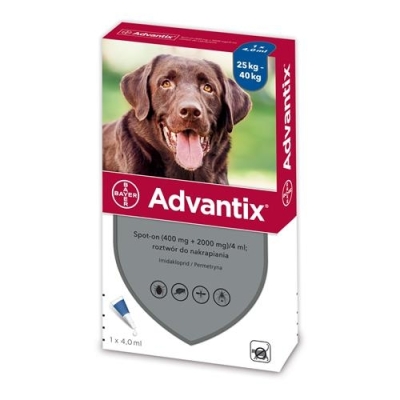 Advantix - przeciw kleszczom i pchłom dla psów od 25kg do 45kg  (1 pipeta x 4ml)