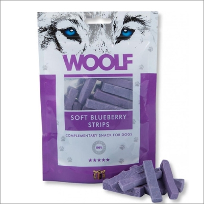 Przysmak dla psów Brit Woolf Soft Blueberry Strips 100g