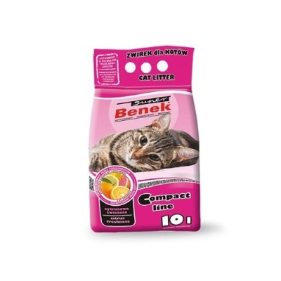 Żwirek dla kota Benek Super Compact Cytrusowa świeżość  5l, 10l