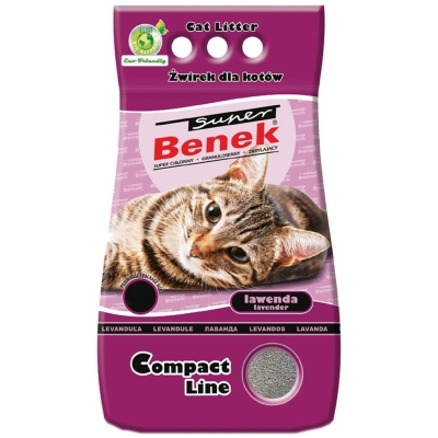 Żwirek dla kota Benek Super Comp Zapach Lawenda 5l, 10l, 25l