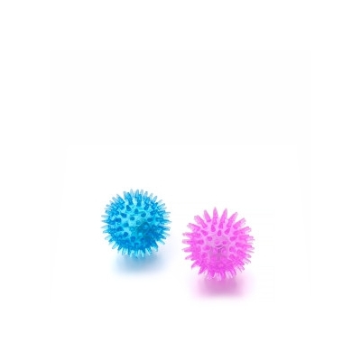 JK-Animals TPR - migocząca LED piłka z kolcami 2 szt., wytrzymała (gumowa) zabawka z termoplastycznej gumy