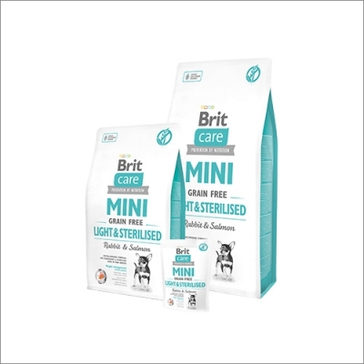 Karma sucha dla psa Brit Care Mini Grain-Free Light & Sterilised Rabbit & Salmon 0.4kg