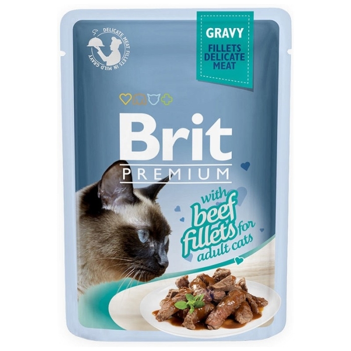 Karma mokra dla kota Brit Care Cat Pouch Gravy Fillet Beef  saszetka 85g