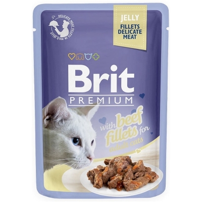 Karma mokra dla kota Brit Care Cat Pouch Jelly Fillets Beef saszetka 85g